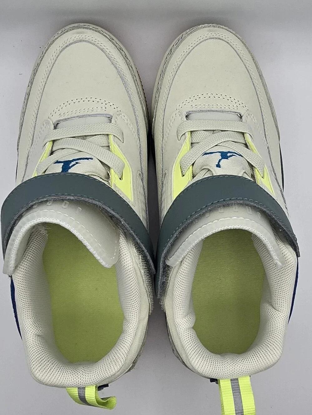 Jordan Spizike Low Kids Neutral, Navy & Lime Hook-and-Loop Sneakers